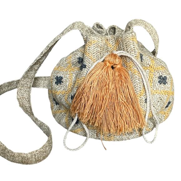 MW Most Wanted Straw Bucket Bag Boho Crossbody - Picture 10 of 16